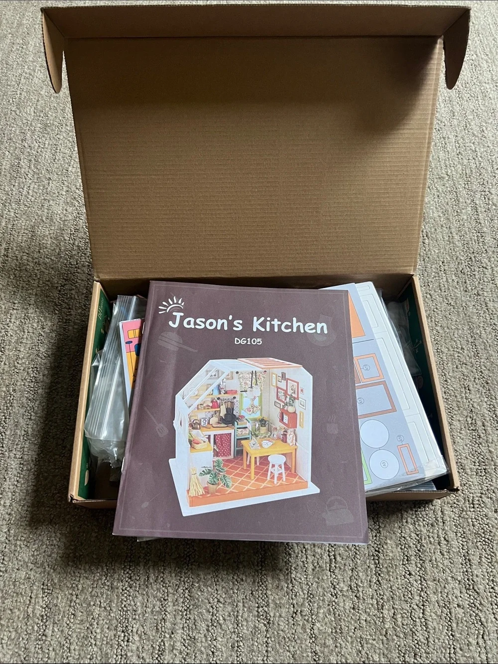 DIY Jason’s Kitchen Miniature Home Decor Kit - Brown